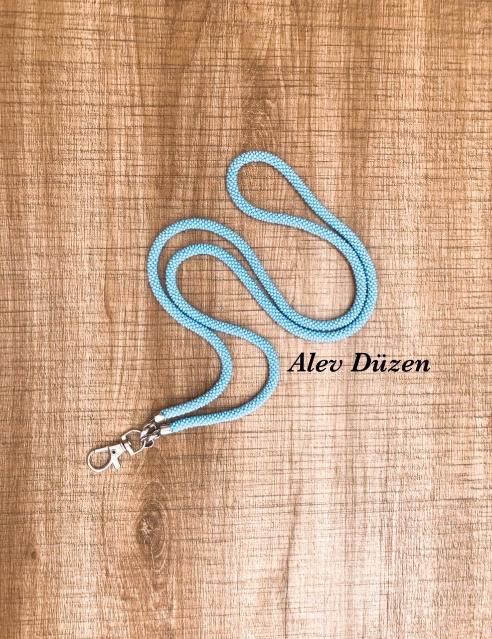 Stylish Baby Blue Beaded Lanyard for Women - ID Badge Holder & Teacher Lanyard - Perfect for Schools, Offices, and Conferences