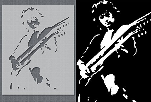 Jimmy Page Led Zeppelin Stencil - XXL Reusable Wall Art Template (77x106cm) for DIY Home Decor, Furniture Painting & Fabric Design | Perfect for Music Fans, Bedroom Makeovers & Custom Gifts