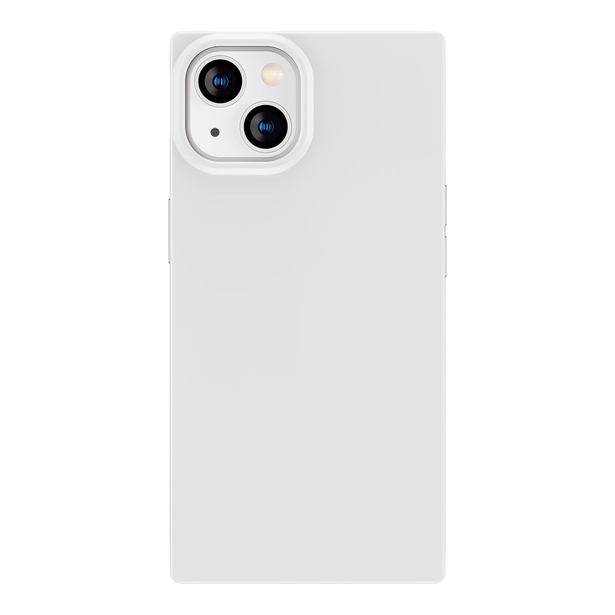 Premium Square iPhone 13 Case - Slim Lightweight TPU Silicone Cover - Glossy Neutral Color Luxury Protection - Compatible with Apple iPhone 13 (White) - Perfect for Everyday Use, Office & Travel