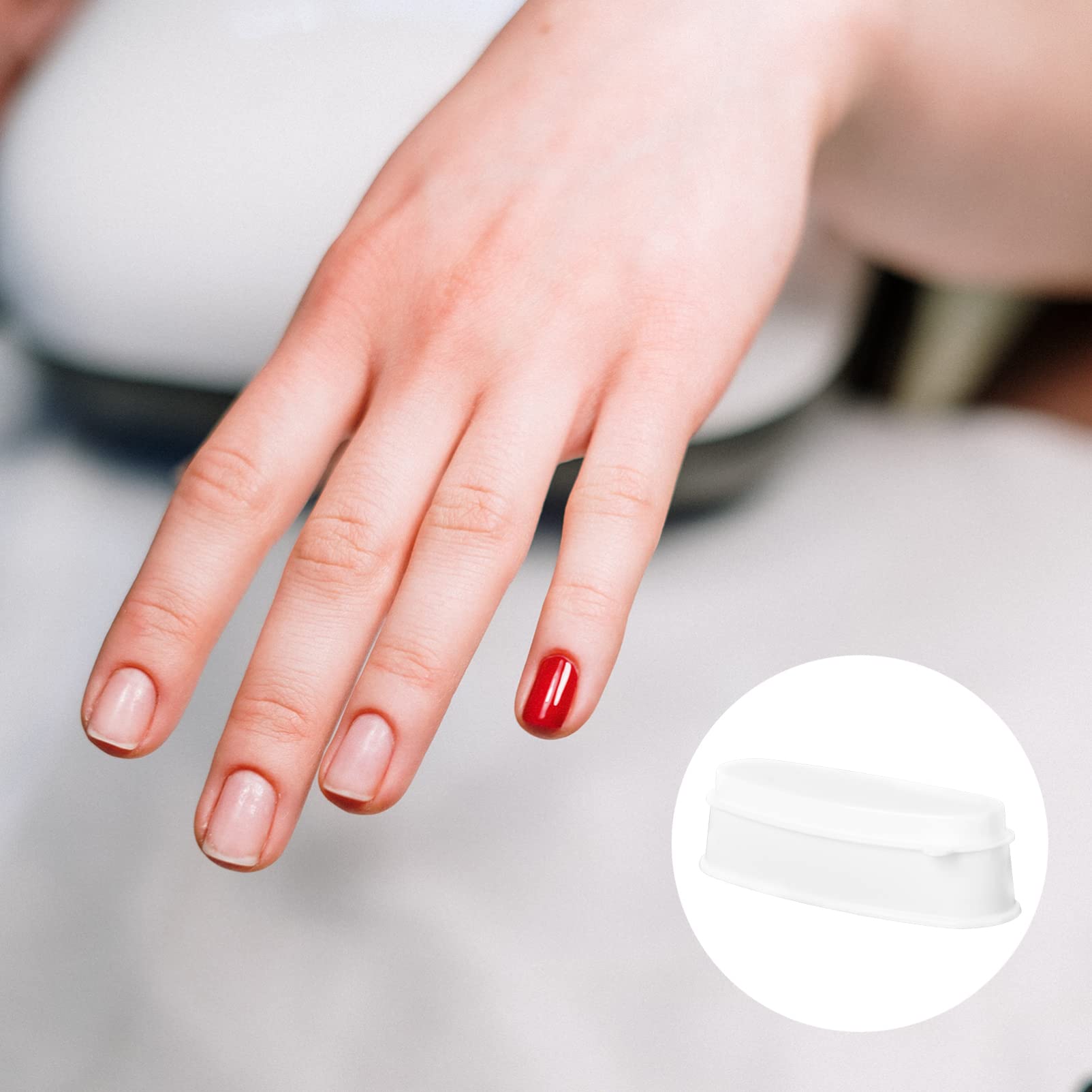 FOMIYES White Nail Polish Dip Tray Set - 2pcs French Nail Dipping Boxes for Manicure & Nail Extensions | Professional Nail Tech Accessories for Short & Long Nails | Perfect for Salon, Home Use & DIY Nail Art