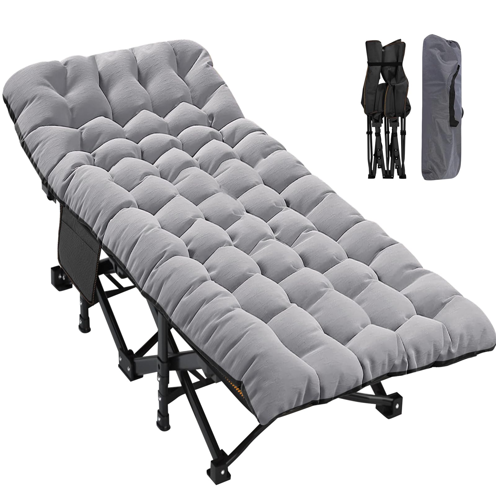 H&ZT Oversized Camping Cot with Mattress - Portable Folding Bed for Adults, Guest & Travel - Perfect for Camping, Home Use & Emergency Sleeping