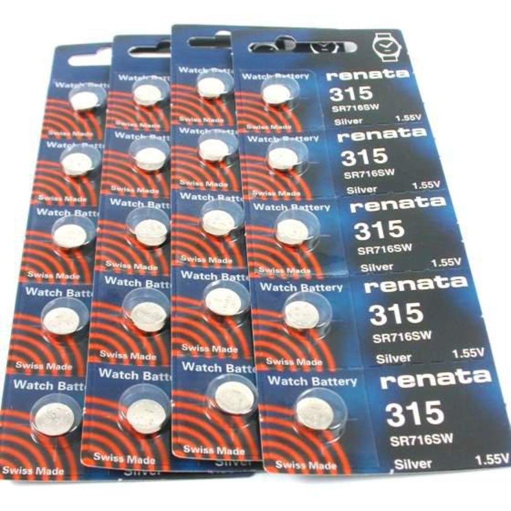 20 Pcs 315 Swiss Renata Watch Batteries SR716SW SR716 - Premium Silver Oxide Battery for Watches, Clocks & Small Electronics - Long Lasting Power for Timepieces, Calculators & Medical Devices