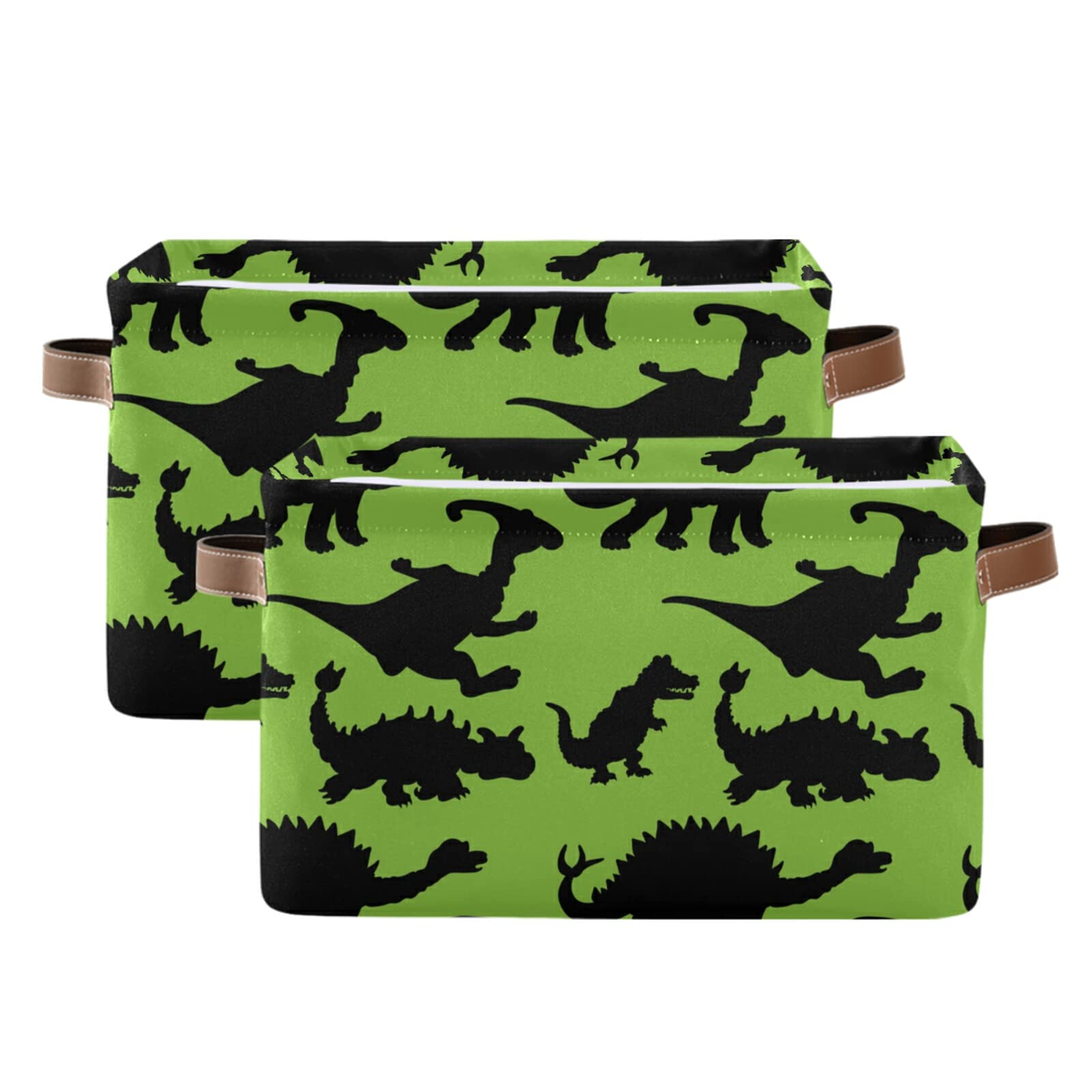 Waterproof Dinosaur Storage Basket - Set of 2 Toy Organizer Bins for Nursery, Baby Shower & Kids Room (14.2x10.2x8.3 Inch) - Cute Dinosaur Design Perfect for Storing Toys, Books & Baby Essentials | RB405