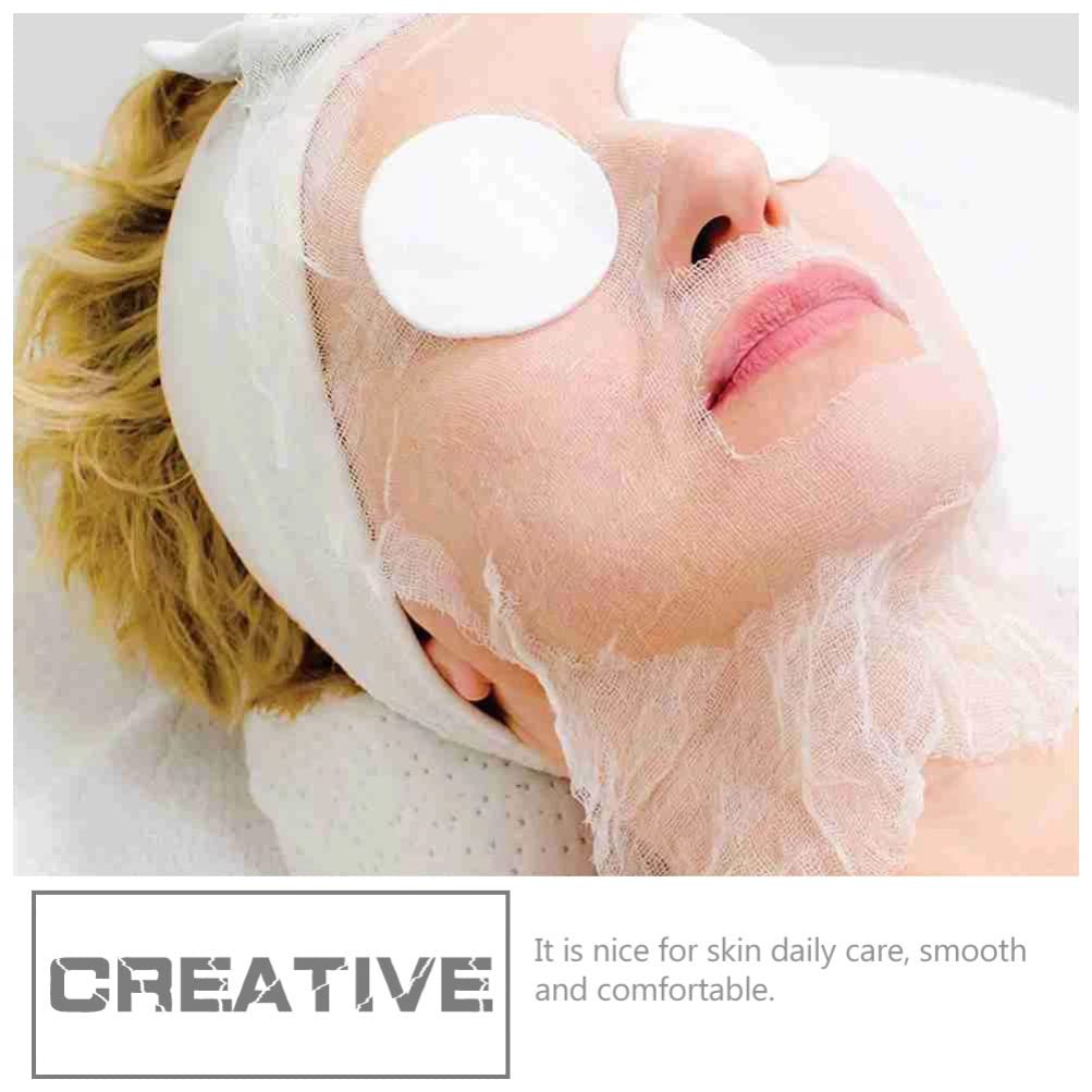 Beaupretty 100pcs White Net Face Gauze Masks - Soft High Frequency Gauze Pads for Facial Spa, Skin Care & Nail Brushing | Beauty Supplies for Professional & Home Use