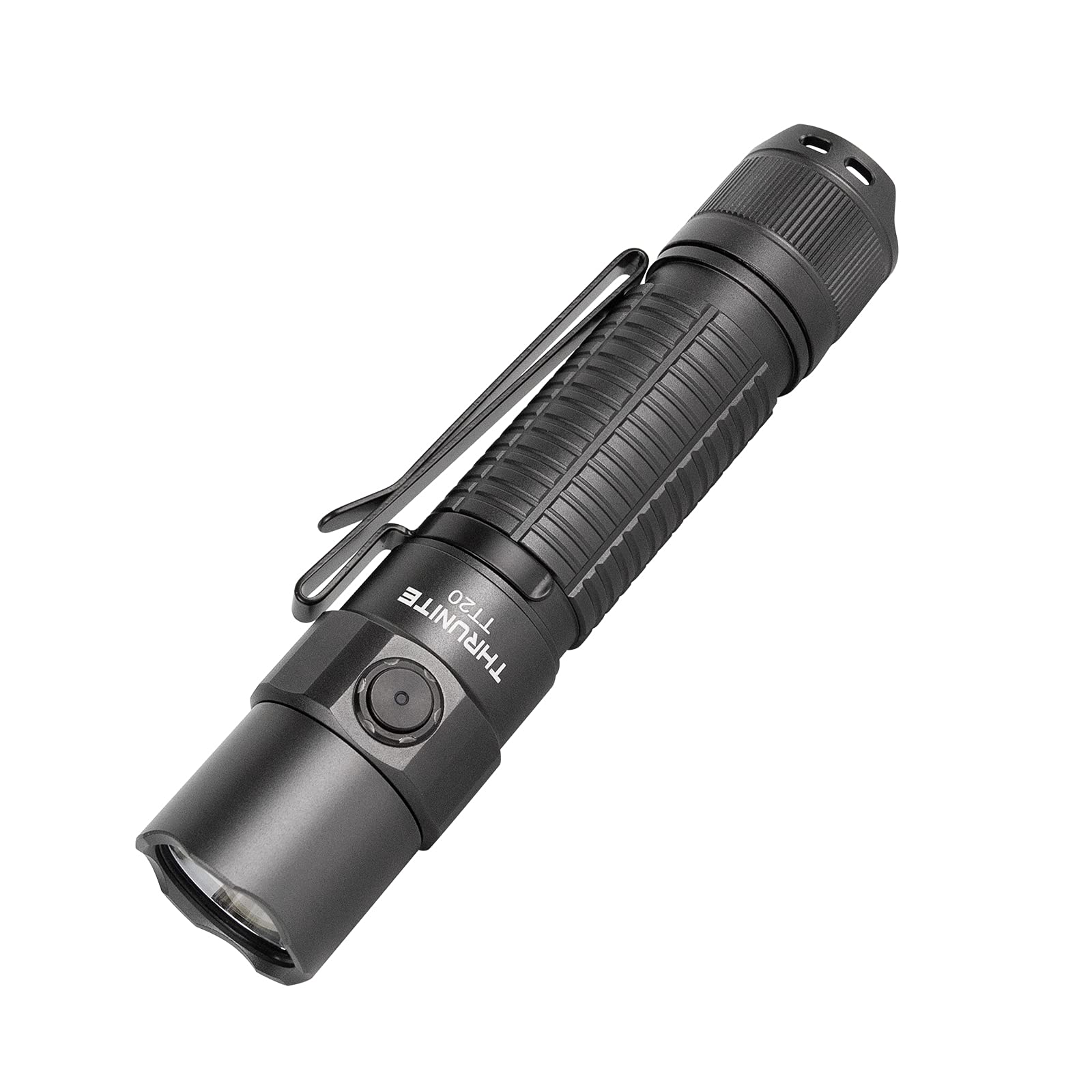 ThruNite TT20 LED Flashlight - 2526 Lumens High Output, USB-C Rechargeable, Momentary Tail Switch, 258m Beam Distance - Perfect for Camping, Hiking & Emergency Use (Grey CW)