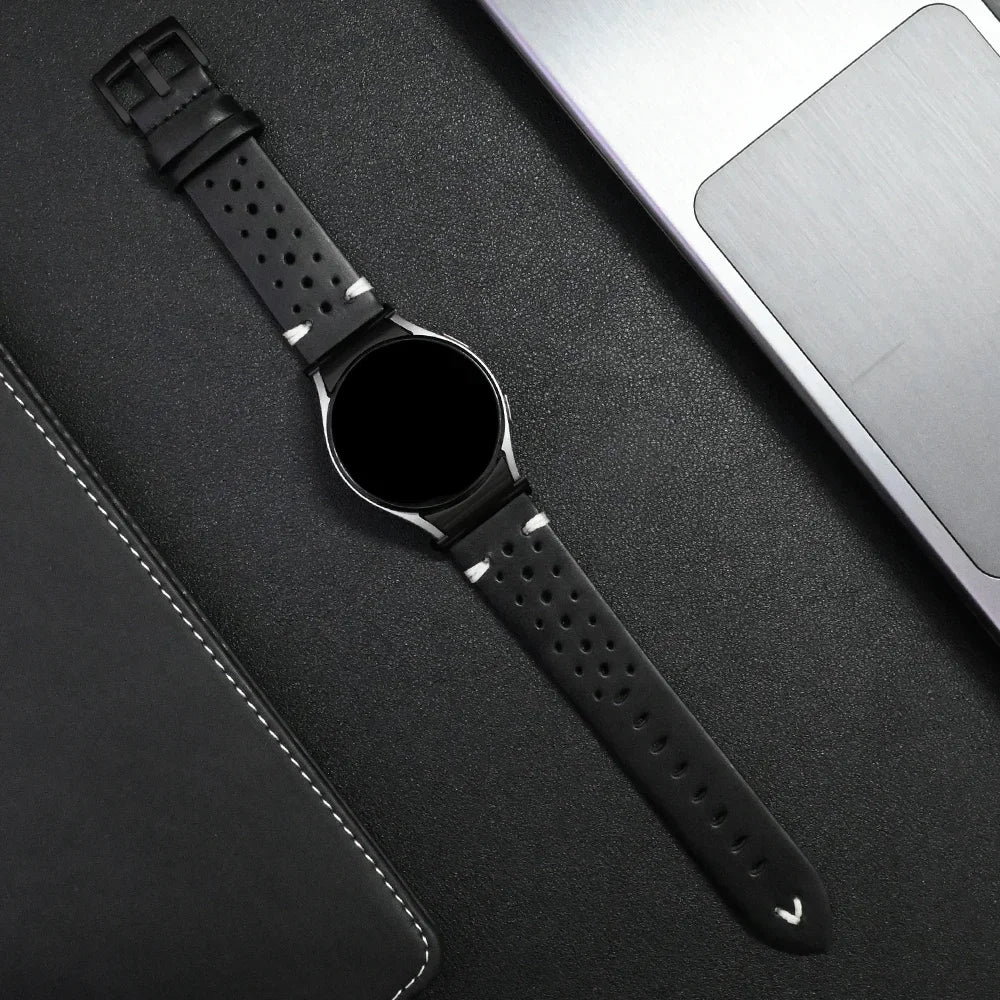Premium Quick Fit No Gaps Leather Watch Bands - Comfortable & Adjustable Replacement Straps for Apple Watch, Fitbit & Smartwatches - Perfect for Workouts, Office & Everyday Wear