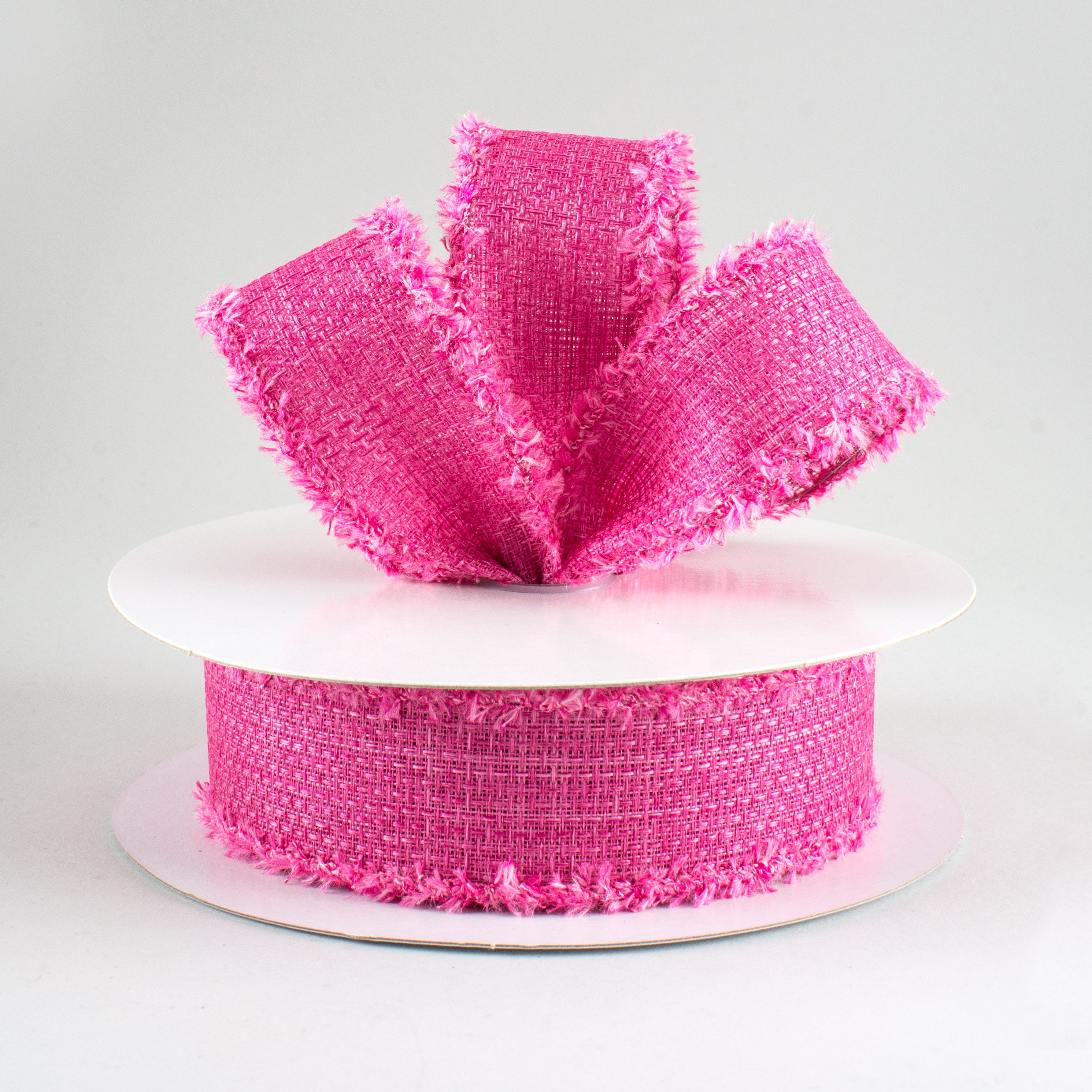 1.5 Inch Chenille Edge Ribbon - Fuchsia Pink Decorative Ribbon (10 Yards) for Gift Wrapping, DIY Crafts, Scrapbooking & Home Decor