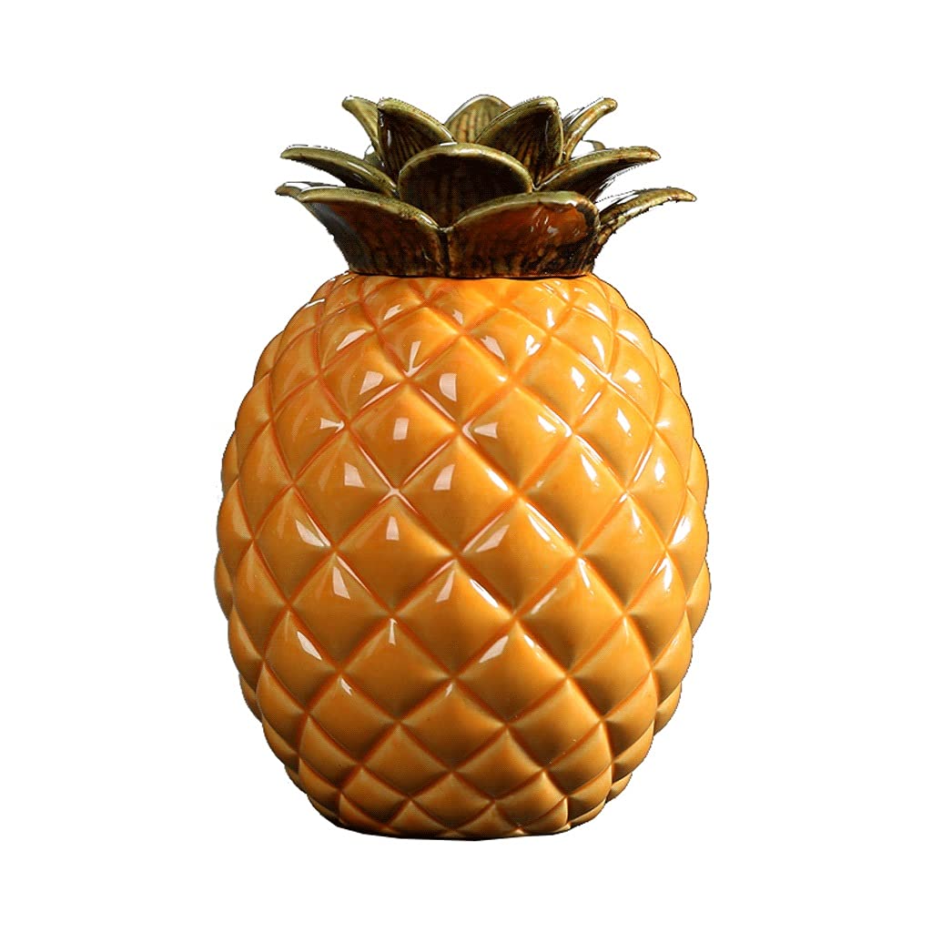3-Piece Pineapple Ceramic Food Storage Canister Set with Sealed Lid - Airtight Cookie, Candy & Kitchen Organizer Jars for Baking, Snacks & Pantry Storage (1-Piece Option)