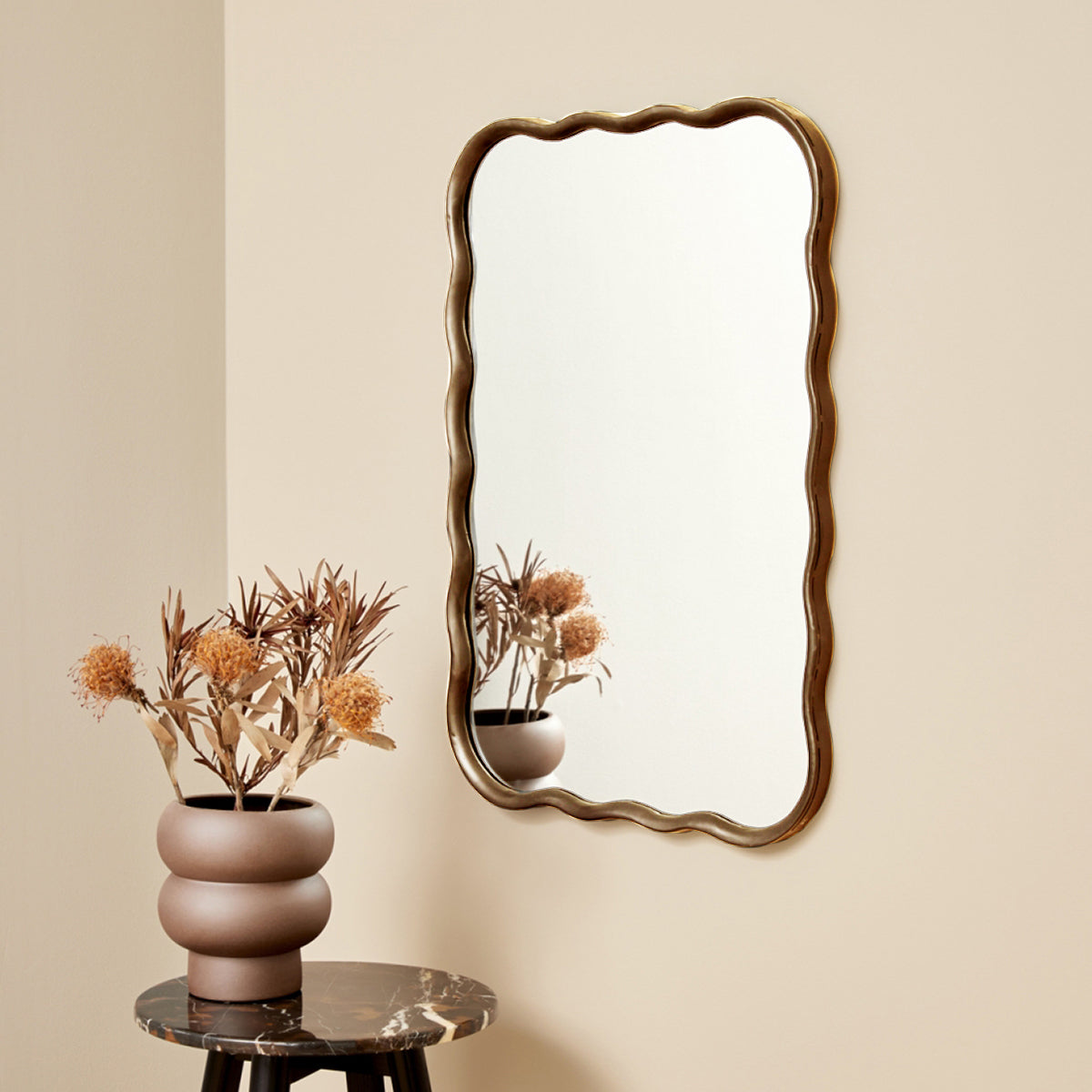 Jemima Bronze Wall Mirror - Elegant Home Decor for Living Room, Bedroom & Entryway