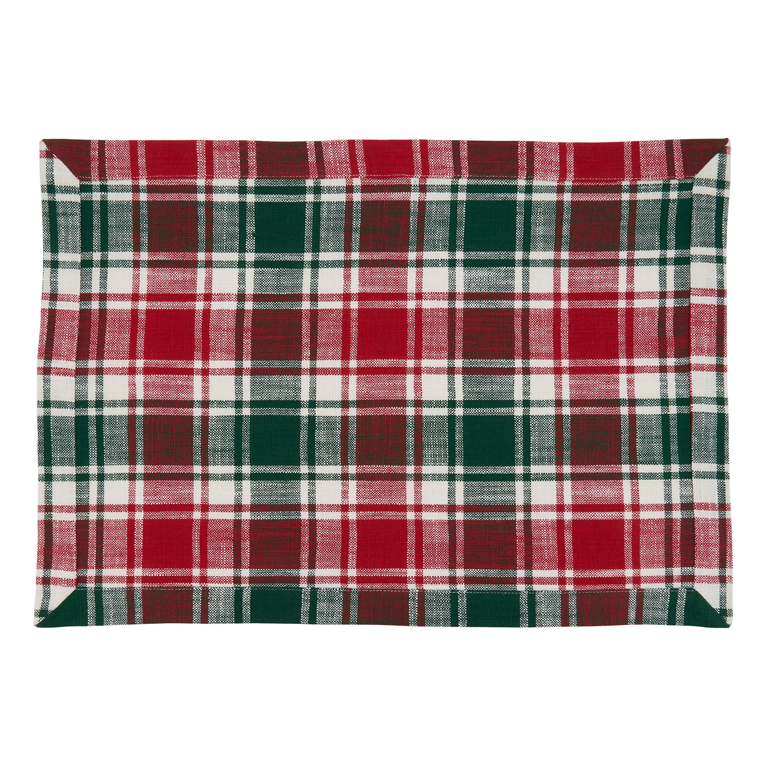 Premium Cotton Plaid Placemats Set of 4 - Soft & Durable Table Mats for Dining Room Decor, Kitchen Table Setting, and Holiday Dinner Parties