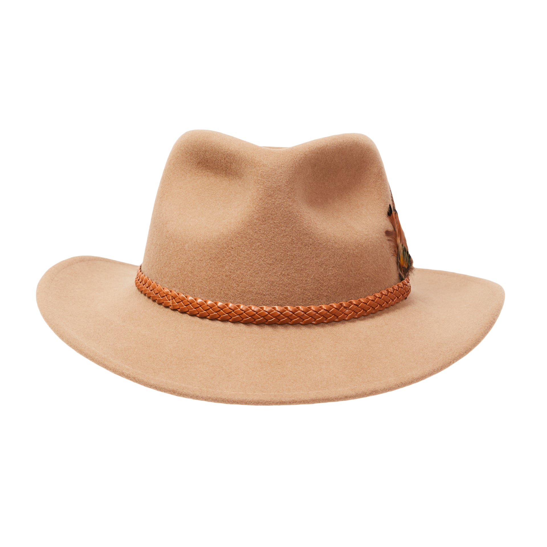 CITY HATTERS Harrison Braided Band Fedora Hat for Men - Stylish Wide Brim Hat for Outdoor Events, Weddings & Fashion