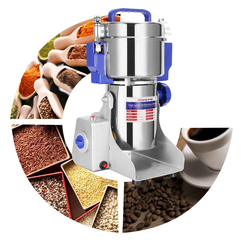 Moongiantgo 1500g Commercial Grain Grinder Mill - 3000W High-Speed Electric Spice Grinder, Stainless Steel Pulverizer for Cereals, Grains, Spices, Herbs - Perfect for Home Kitchens, Bakeries & Coffee Shops