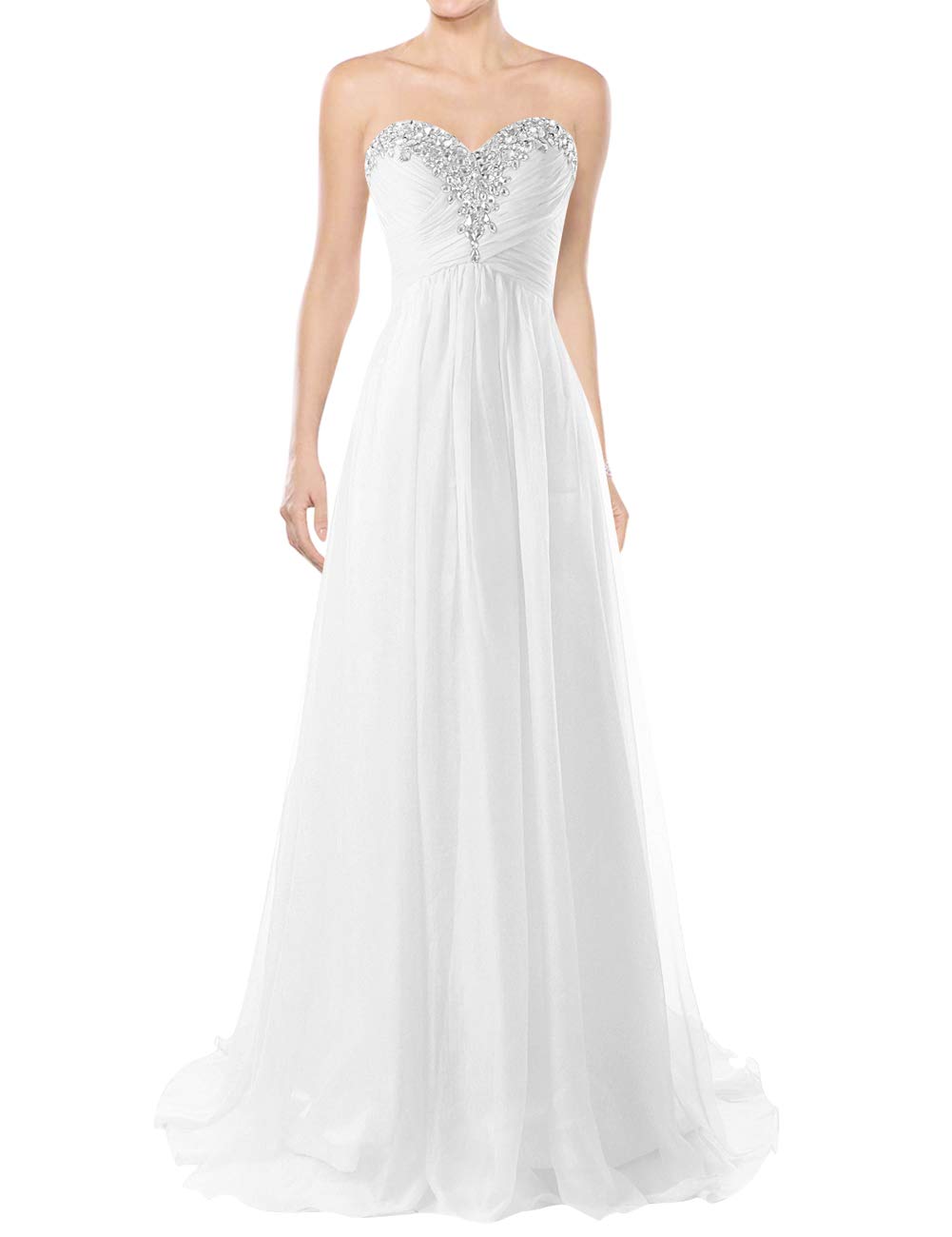 Elegant JAEDEN Beach Wedding Dress - Sweetheart Neckline Chiffon Gown for Bride | Perfect for Beach, Destination, and Outdoor Ceremonies