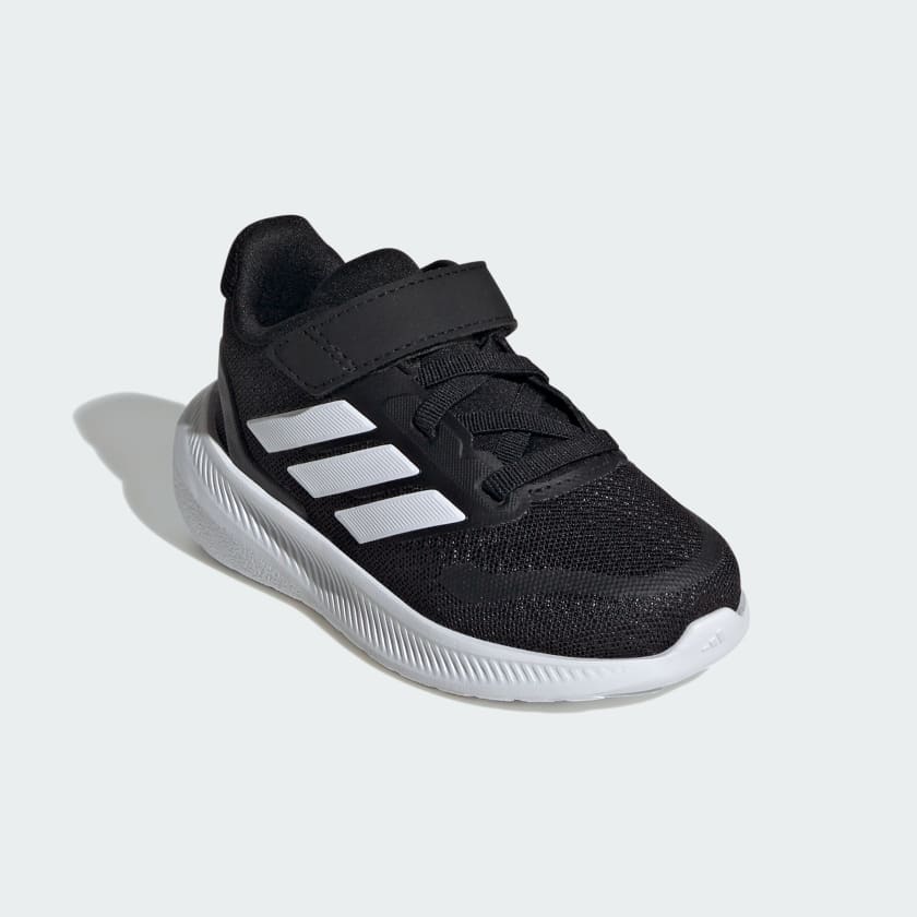 Adidas Kids Runfalcon 5 Hook & Loop Running Shoes - Black/White - Lightweight & Comfortable for Daily Play & Sports Activities
