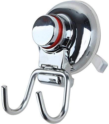 KK5 Stainless Steel Vacuum Suction Cup Hooks - Heavy Duty Shower Towel Hanger, Bathrobe & Loofah Holder for Bathroom & Kitchen - Perfect for Organizing Small Spaces, Hanging Wet Towels & Bath Accessories