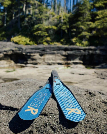 DiveR HypeTex Blue Free Diving Fin Blades - Premium Scuba & Spearfishing Fins for Ocean Adventures