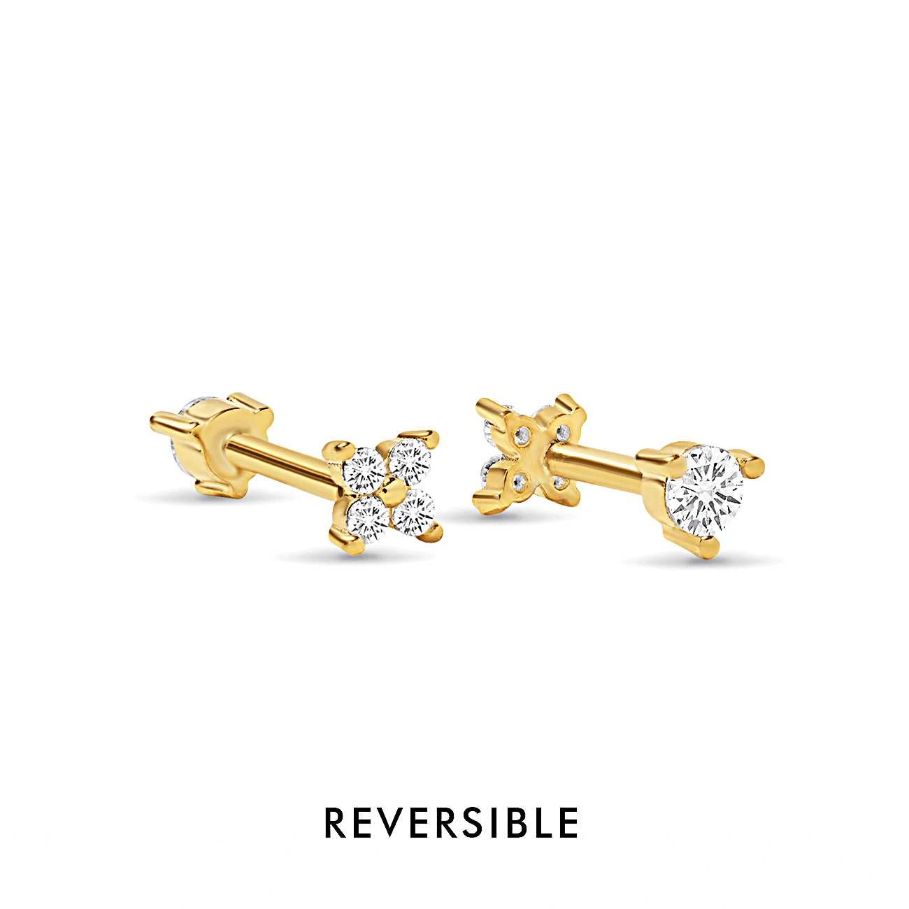 Pavé & Flor Flat Back Stud Earrings - Sparkling Crystal Rhinestone Studs for Women | Perfect for Parties, Weddings & Everyday Wear