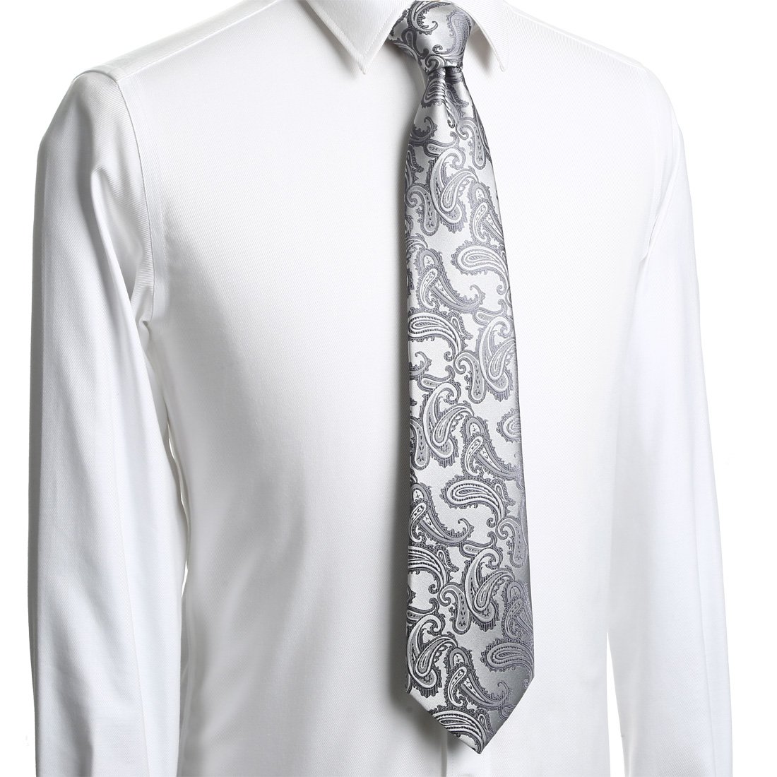 KissTies Men's Classic Paisley Necktie for Business, Wedding & Formal Events - Premium Silk Tie with Gift Box - Perfect for Office, Interviews & Special Occasions