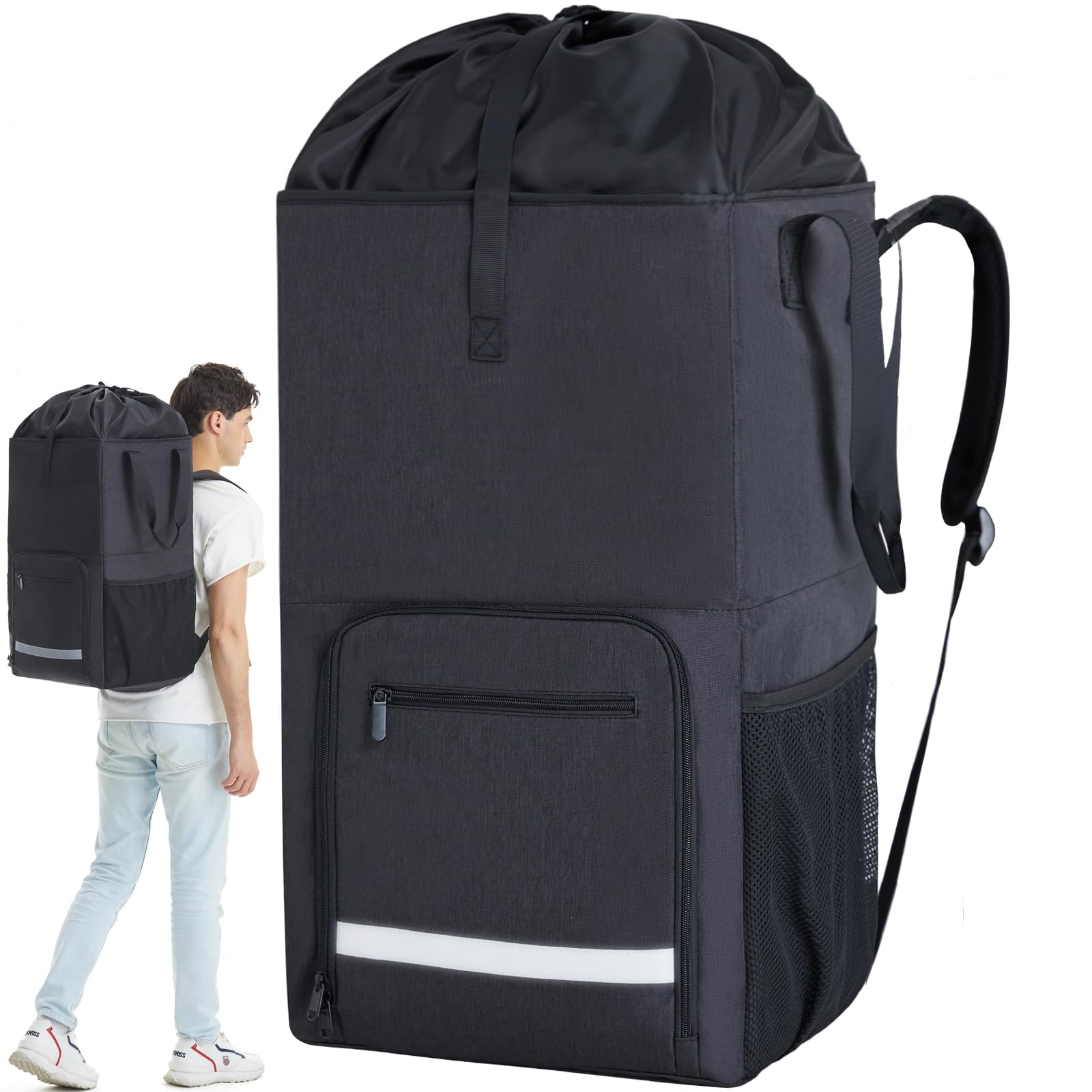 Extra Large Laundry Backpack for College & Dorm - Heavy Duty Stand Up Laundry Hamper with Straps for Apartment, Laundromat & Travel - Perfect for Students, Camping & Small Space Living