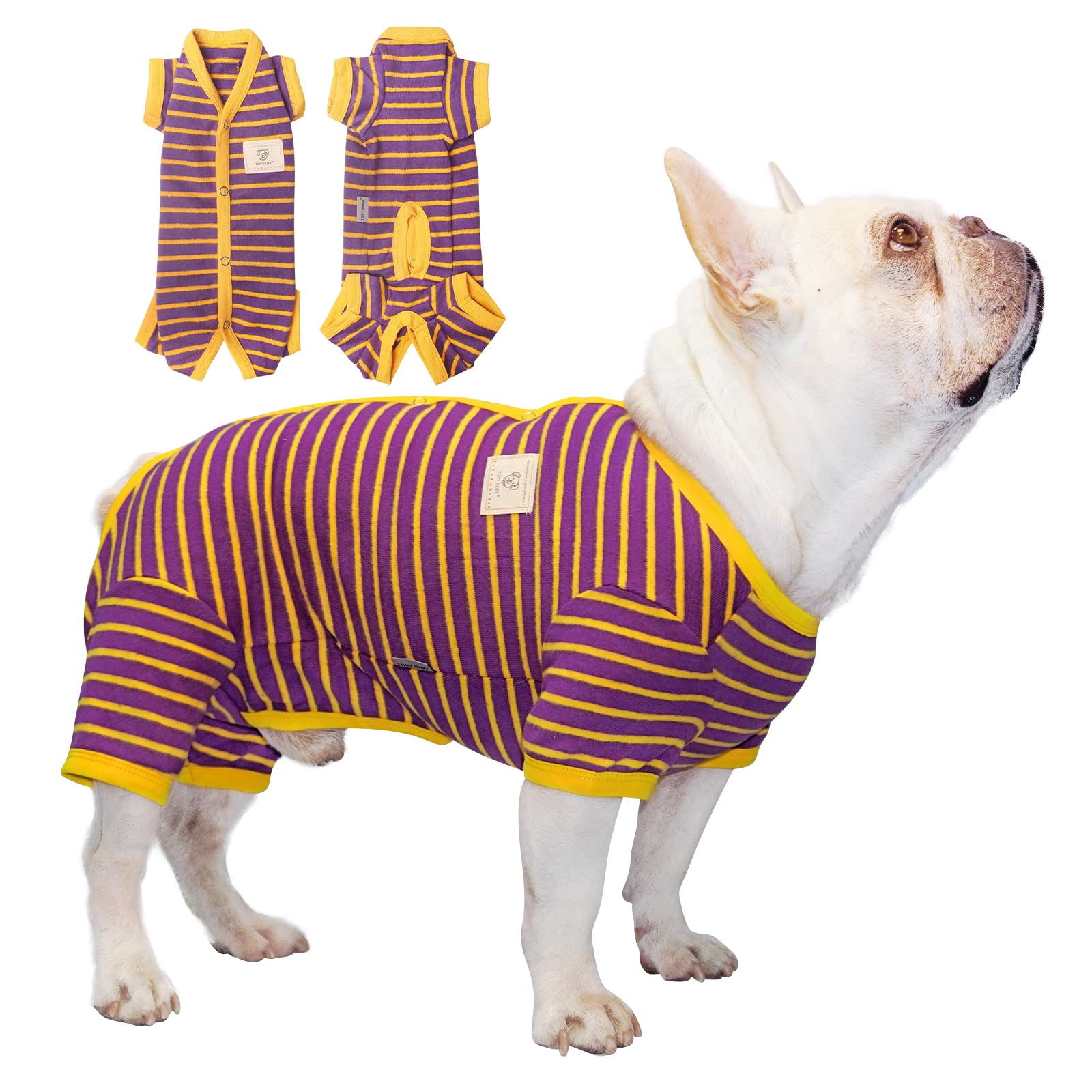 TONY HOBY Thermal Dog Pajamas for Small & Medium Dogs - Warm Winter Onesie Jumpsuit for Male & Female Pets (Purple, Size S) - Perfect for Indoor Comfort & Outdoor Adventures