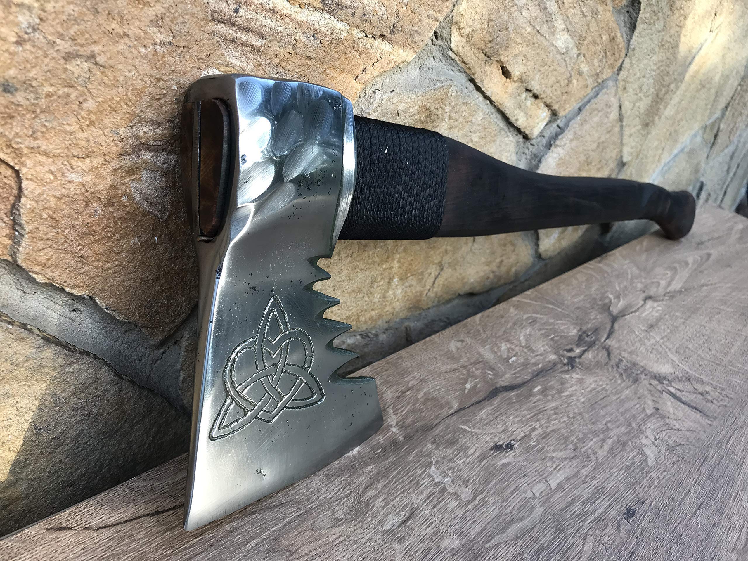 Celtic Love Knot Viking Axe Hatchet - Handcrafted Iron Axe for Men, Unique Manly Gift for Anniversary, Birthday & Special Occasions - Perfect for Outdoor Adventures, Camping & Viking Reenactments