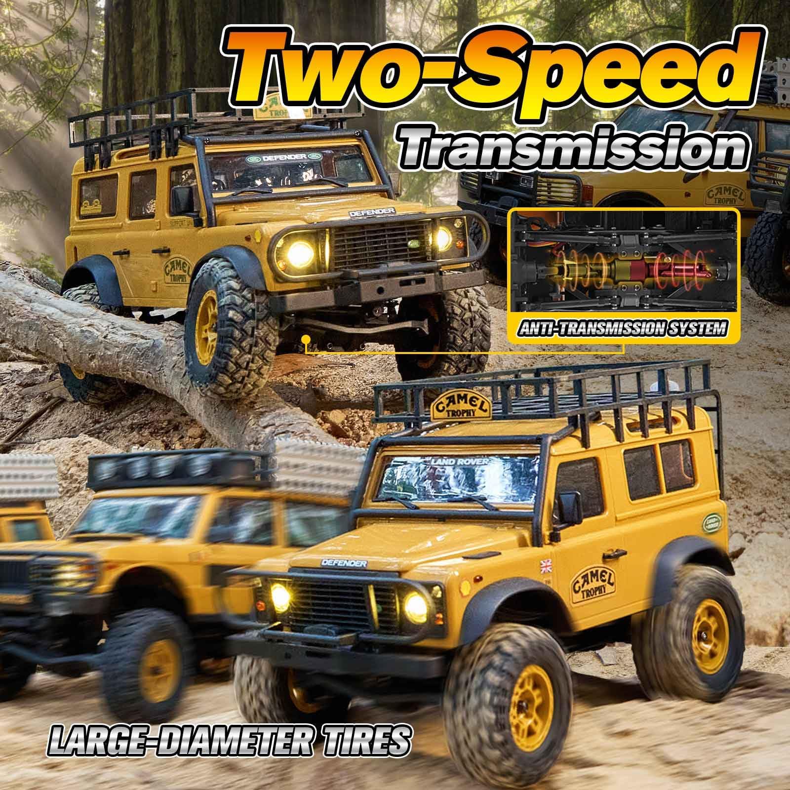 1/24 Scale FMS FCX24M RC Rock Crawler - Land Rover Discovery Off-Road Remote Control Car with 2.4Ghz, LED Lights, Speed Switch & Accessory Packs | Hobby Grade RC Truck for Adults | Trail Crawling, Backyard Adventure & Off-Road Racing