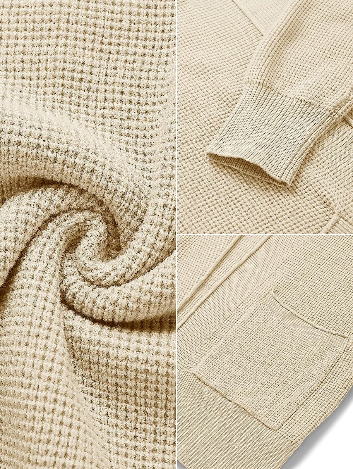 MEROKEETY Women's Open Front Waffle Knit Cardigan Long Sleeve Cozy Sweater with Pockets | Fall Winter Fashion 2025 | Casual Outfit, Office Wear & Lounge Comfort