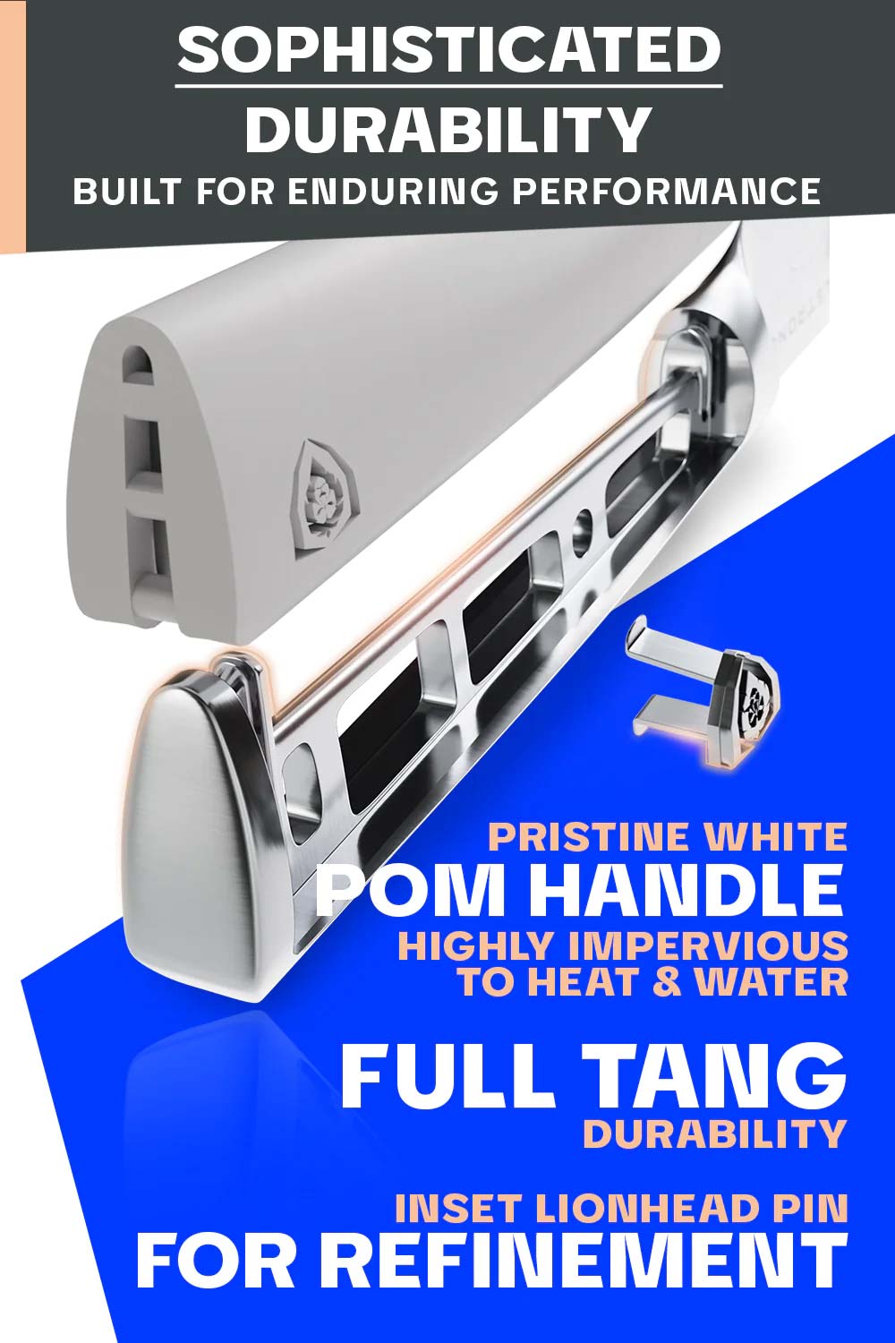 Premium 3-Piece Knife Block Set with White Handle - Vanquish Series | NSF Certified | Dalstrong | Perfect for Home Chefs & Professional Kitchens