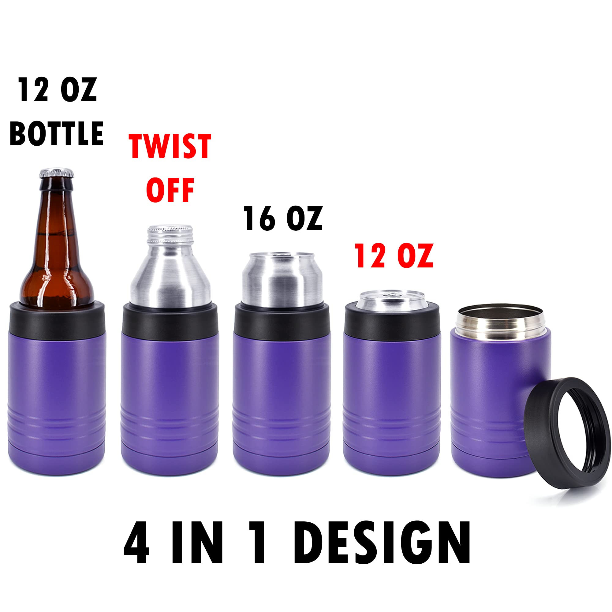 24-Pack 12 oz Stainless Steel Vacuum Insulated Water Bottles - Double Wall Thermal Insulation Keeps Drinks Cold for 24 Hours - Powder Coated Purple - Perfect for Office, Gym, Hiking & Outdoor Activities