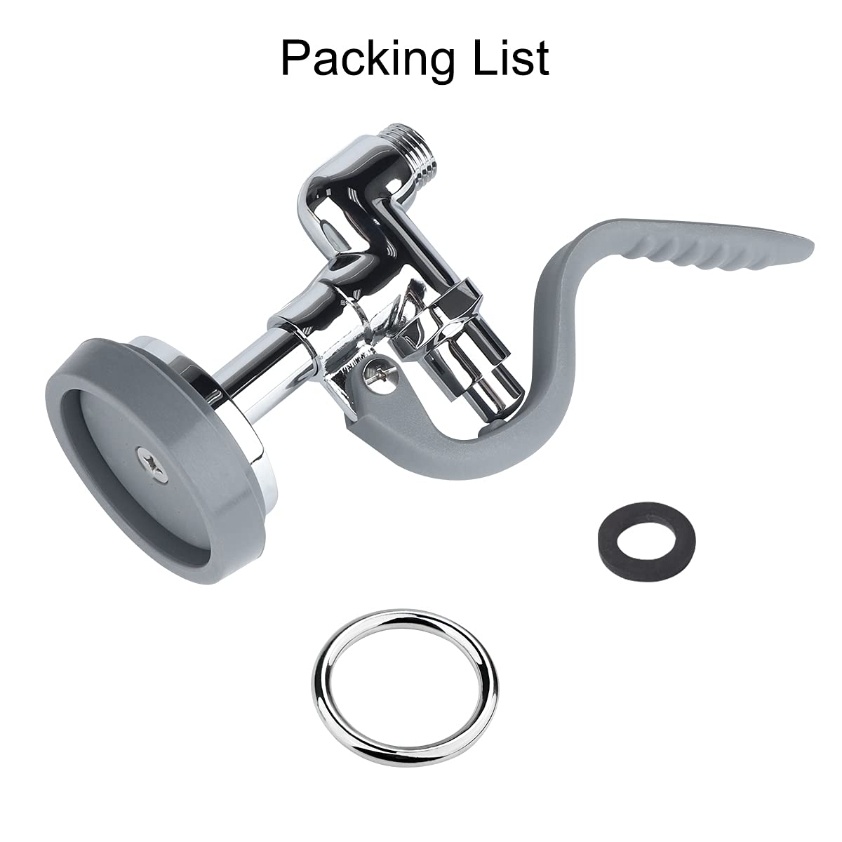 KWODE Commercial Pre-Rinse Spray Valve Kit - Chrome Polished Grey Sink Faucet Sprayer Head with Nozzle - Dishwasher Spray Replacement for Home, Restaurant & Industrial Kitchen Use - Perfect for High-Pressure Dishwashing and Food Prep Areas