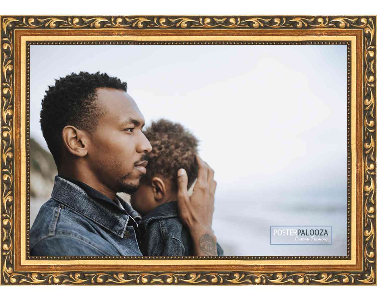 18x24 Traditional Gold Wood Picture Frame with UV Acrylic Plexiglass & Foam Board Backing - Complete Wall Decor Set for Posters, Photos & Artwork - Perfect for Home, Office & Gallery Displays