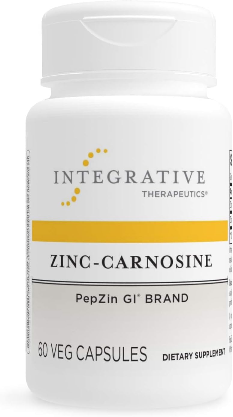 Integrative Therapeutics Zinc Carnosine Supplement for Gut Health - Supports Digestive Wellness & Stomach Lining Repair - Ideal for Acid Reflux Relief & Gut Repair