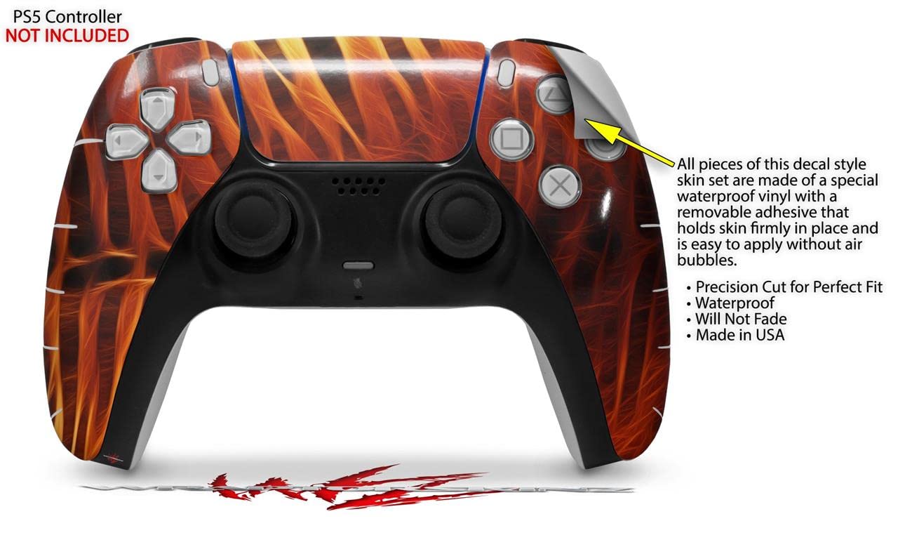 PS5 DualSense Controller Skin Wrap - Fractal Fur Tiger Design for Gaming & Protection