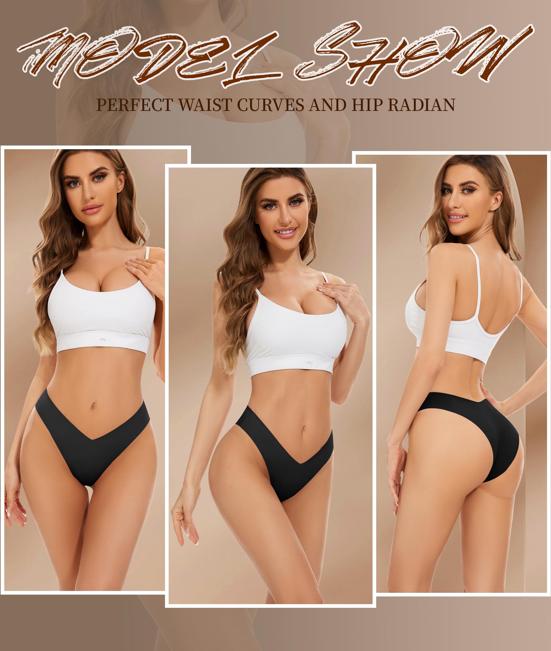 Seamless Cheeky Underwear for Women - Breathable Stretch V-Waist No Show Bikini Panties Invisible Hipster 6 Pack (S-XL) | Perfect for Yoga, Workout & Everyday Comfort Wear