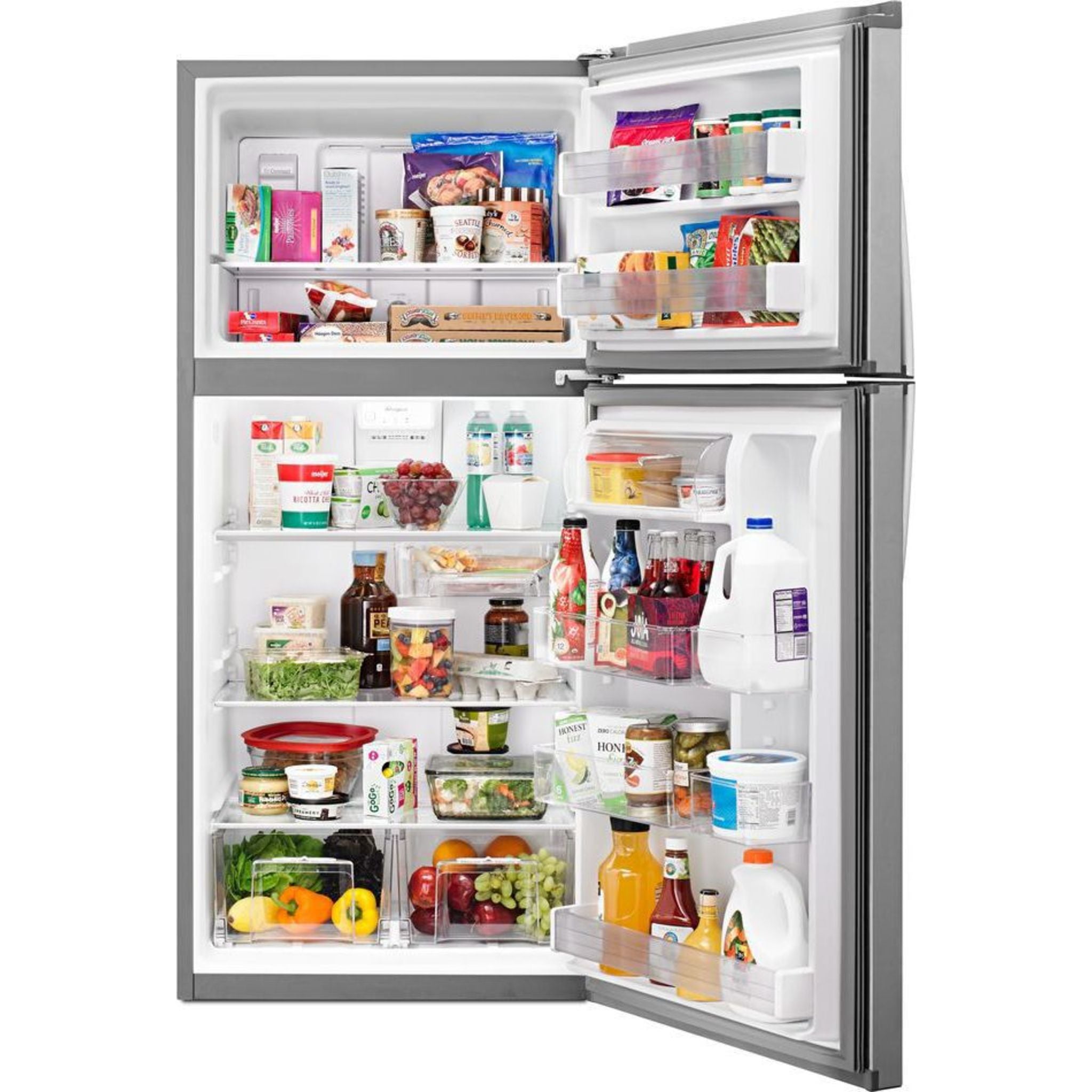 Whirlpool WRT549SZDM Top Mount Refrigerator - 36 Inch French Door Fridge with Monochromatic Stainless Steel Finish | Perfect for Modern Kitchens, Open Floor Plans & Family Homes