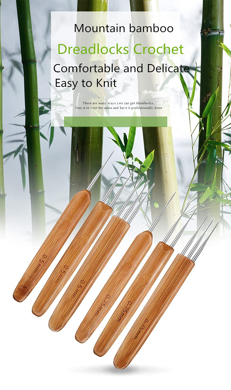 YOUMOO 3-Piece Dreadlock Crochet Hook Set - 0.75mm Professional Hair Braiding Tools (1 Hook, 2 Hooks, 3 Hooks) for Locs, Extensions & Natural Hair Styling - Perfect for Salon & DIY Hair Care