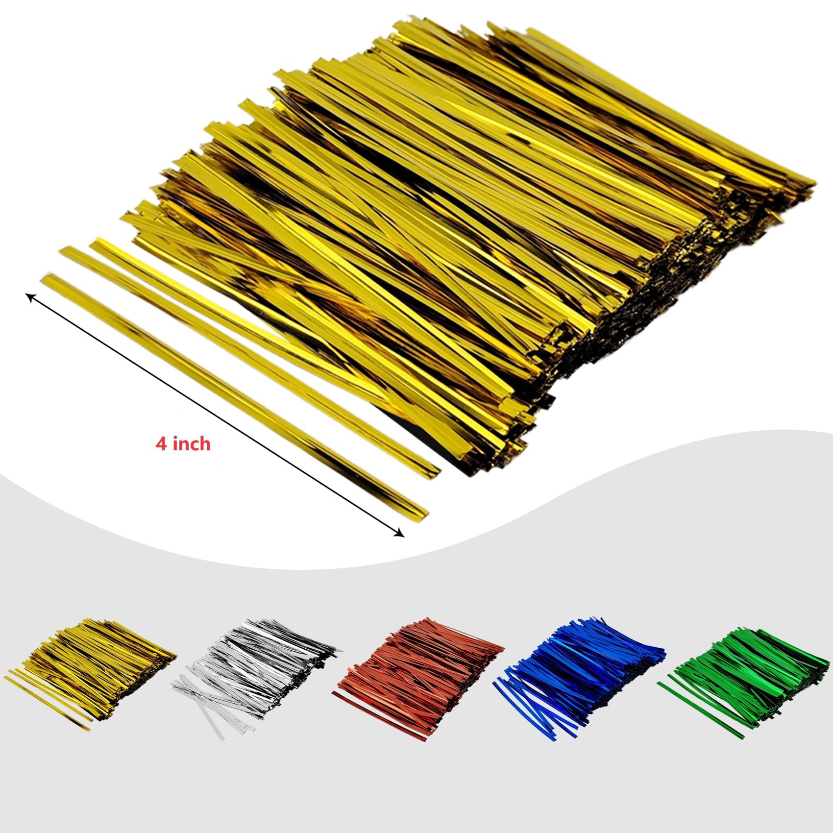 400 Pcs Silver Metal Twist Ties - 4 Inch Reusable Cable Ties for Bread Bags, Candy Bags, Snack Bags - Perfect for Baking, Halloween Party Favors, Cake Decorating & Gift Wrapping