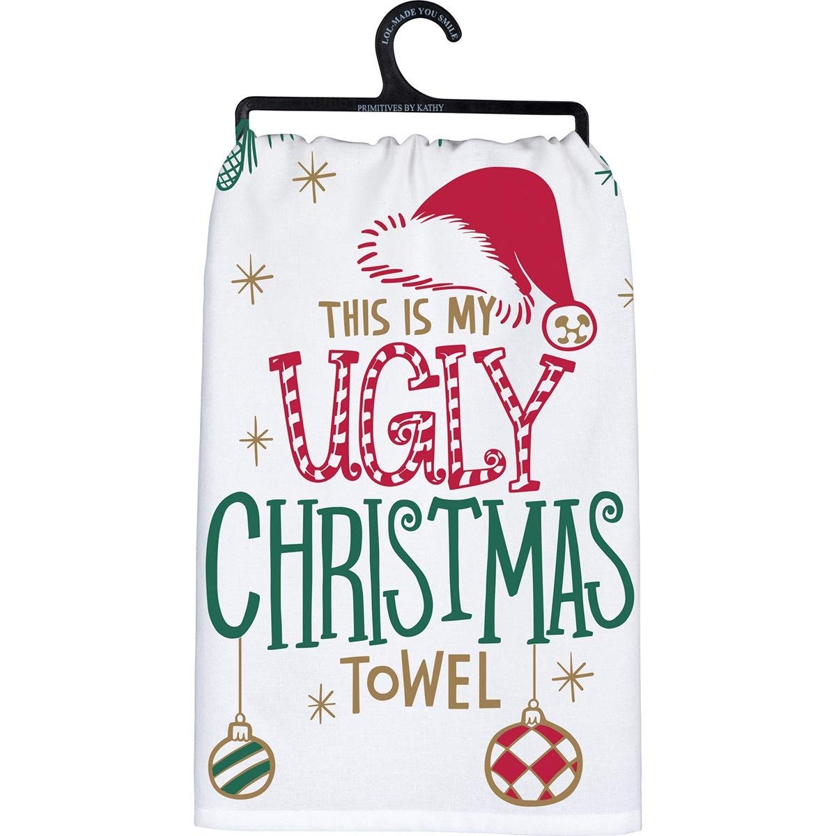 Ugly Christmas Kitchen Towel - Funny Holiday Dish Towel for Washing Dishes, Drying Hands & Festive Kitchen Decor