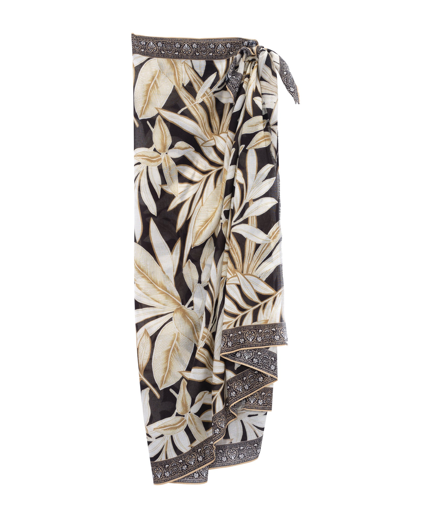 Golden Palm Sarong Wrap - Stylish Beach Cover Up, Lightweight & Breathable for Women - Perfect for Pool, Beach, Vacation & Summer Outfits