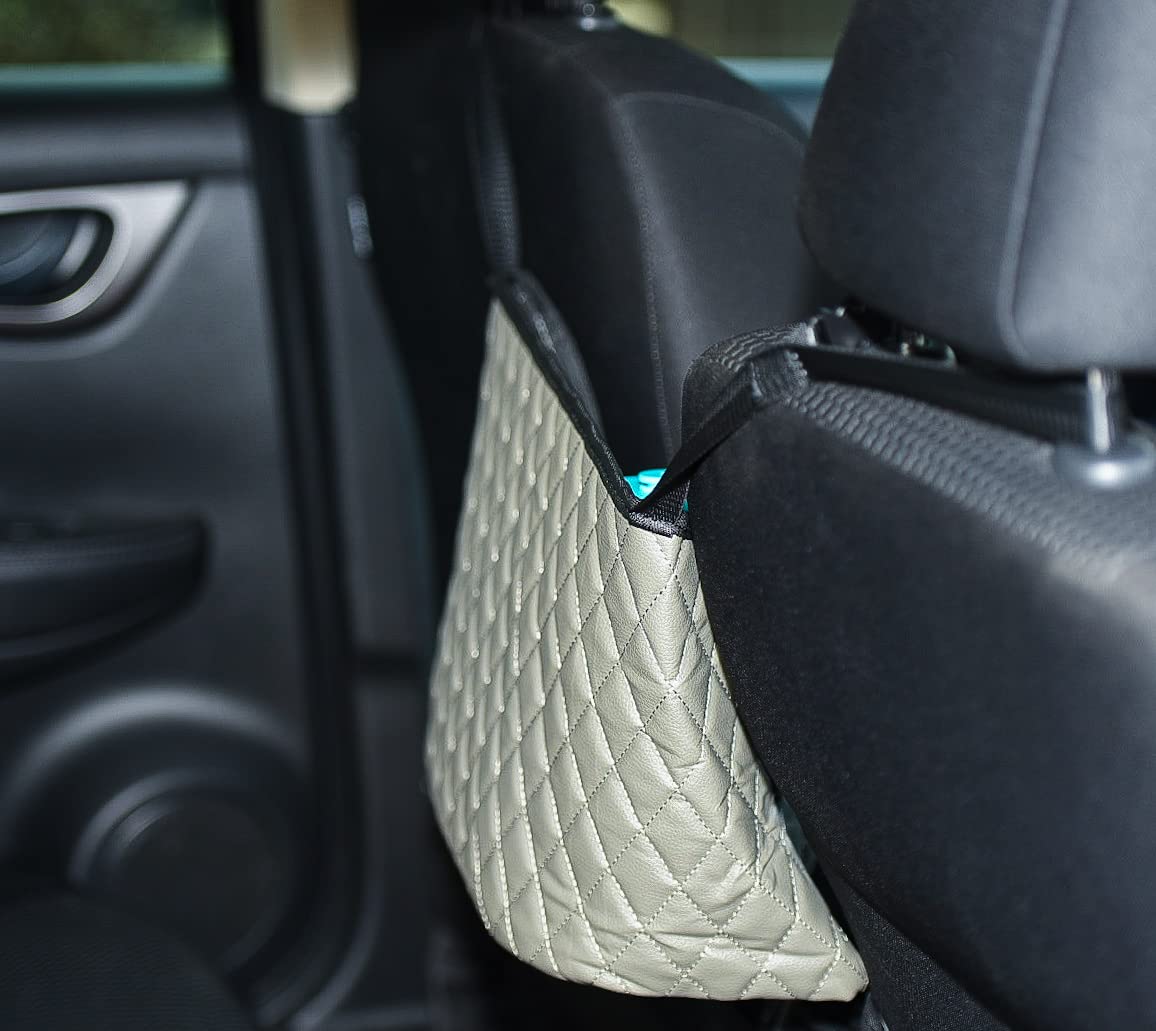 Premium Car Seat Organizer in Cream - Multi-Pocket Storage for Baby Essentials, Toys & Travel Accessories - Perfect for Road Trips & Family Car Rides