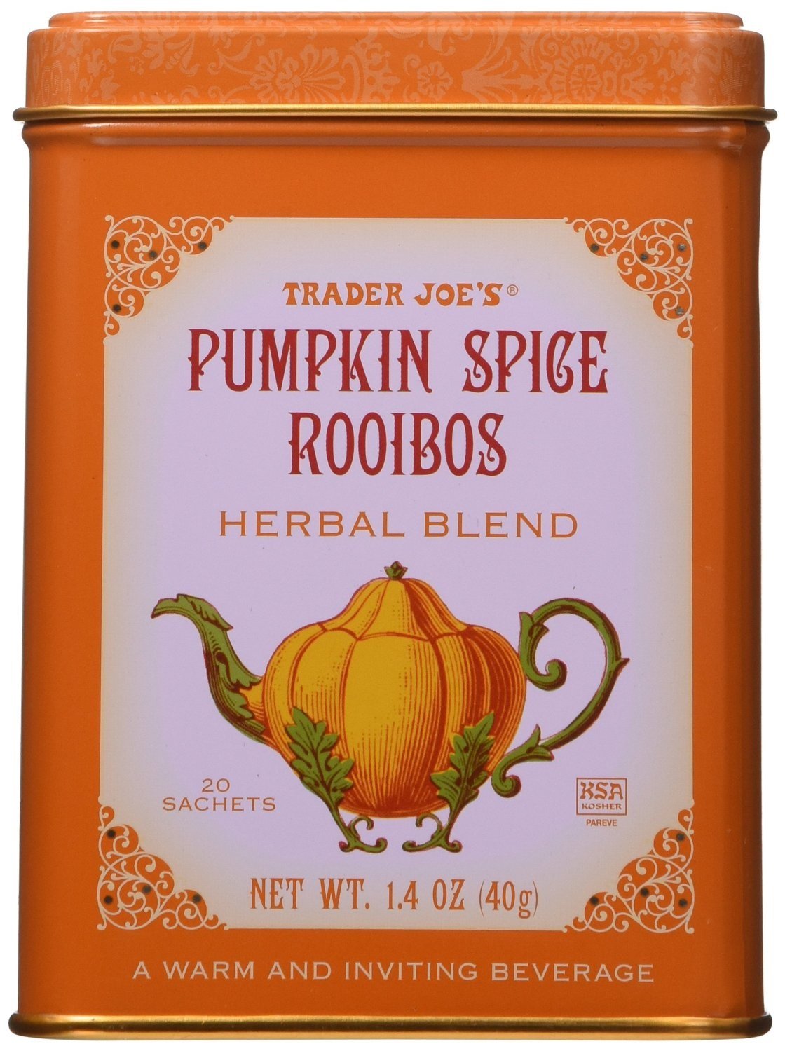 Trader Joe's Pumpkin Spice Bundle - 20-Count Pumpkin Spice Tea Tin + 6-Count Cereal Bars | Fall Seasonal Treats for Breakfast, Snacks & Tea Time
