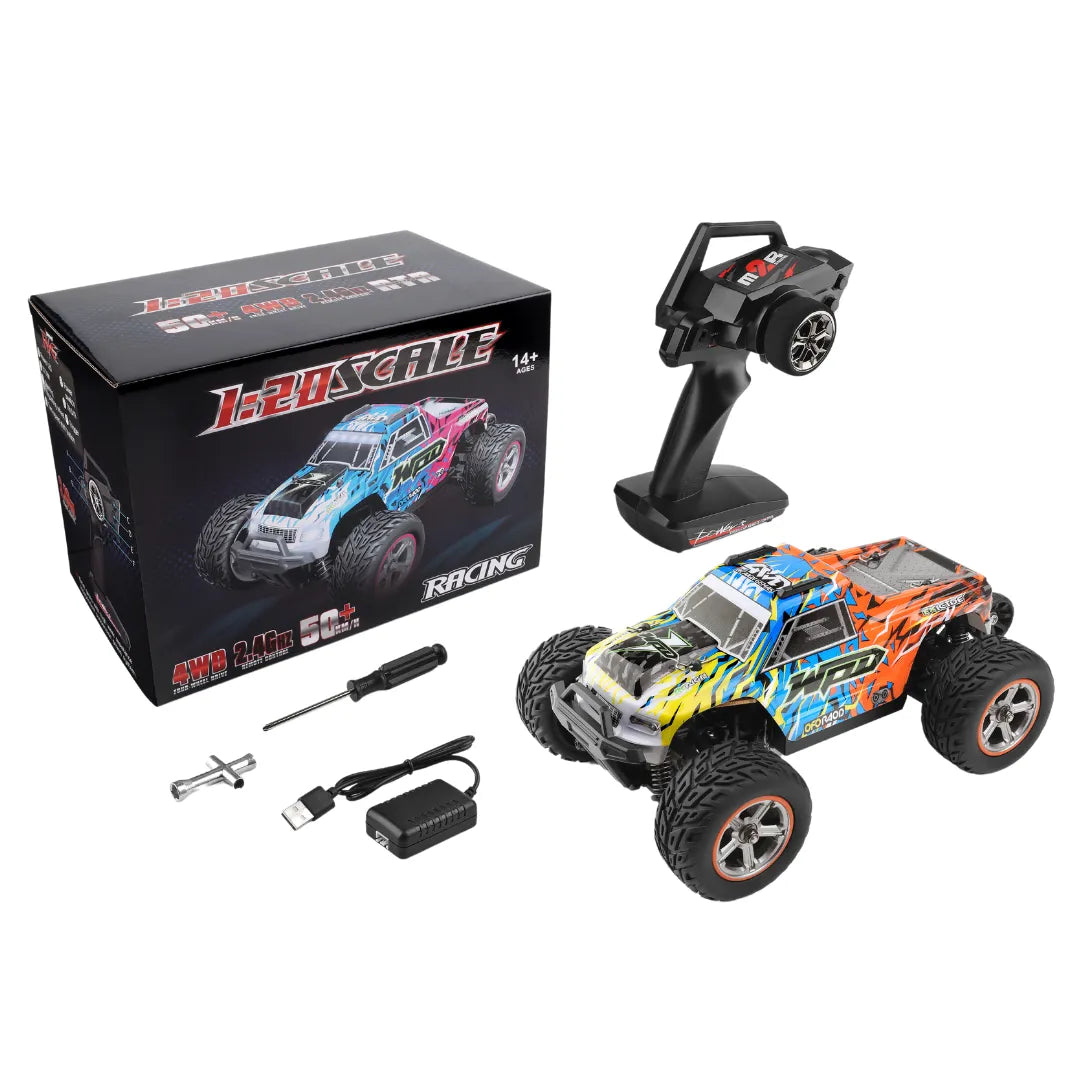 WLTOYS 204006 1/20 Scale 4WD Off-Road RC Car - 2.4GHz Remote Control, 50km/h High Speed, LED Headlights - Perfect for Outdoor Racing, Backyard Driving & Off-Road Adventures