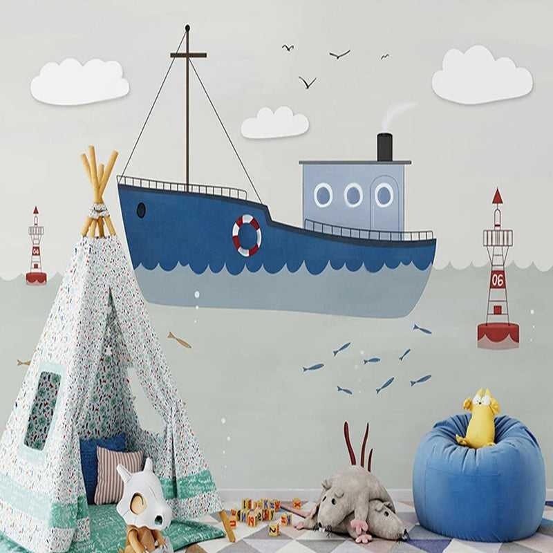 Sailboat Nursery Wallpaper - Nautical Themed Baby Room Decor for Boys & Girls | Perfect for Nursery, Kids' Bedroom & Playroom