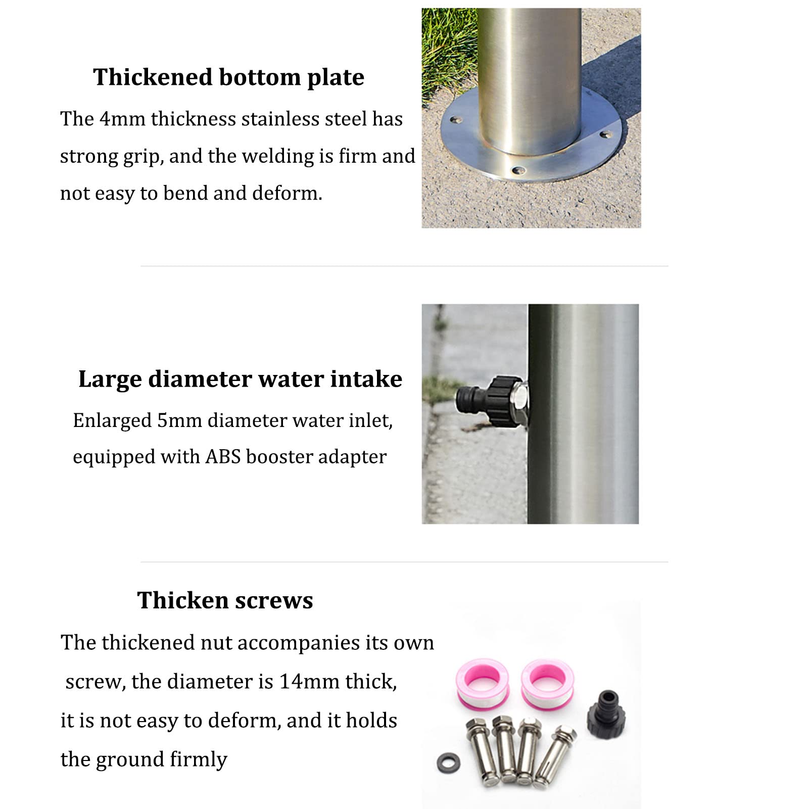 Stainless Steel Outdoor Freeze-Proof Garden Water Spigot - Heavy Duty Weatherproof Yard Faucet with Durable Metal Valve for Lawn Irrigation, Car Washing & Patio Use - Perfect for Gardens, Farms and Outdoor Cleaning