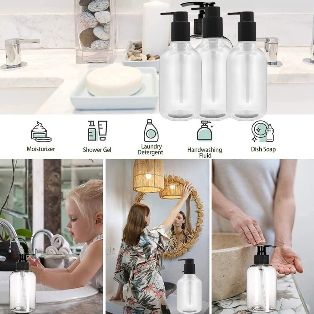AKOAK 12oz (350ml) Refillable Plastic Pump Bottle - Leak-Proof Shampoo Dispenser, Conditioner Container & Essential Oil Bottle for Bathroom, Kitchen & Travel - BPA-Free Soap Lotion Dispenser for Home Use