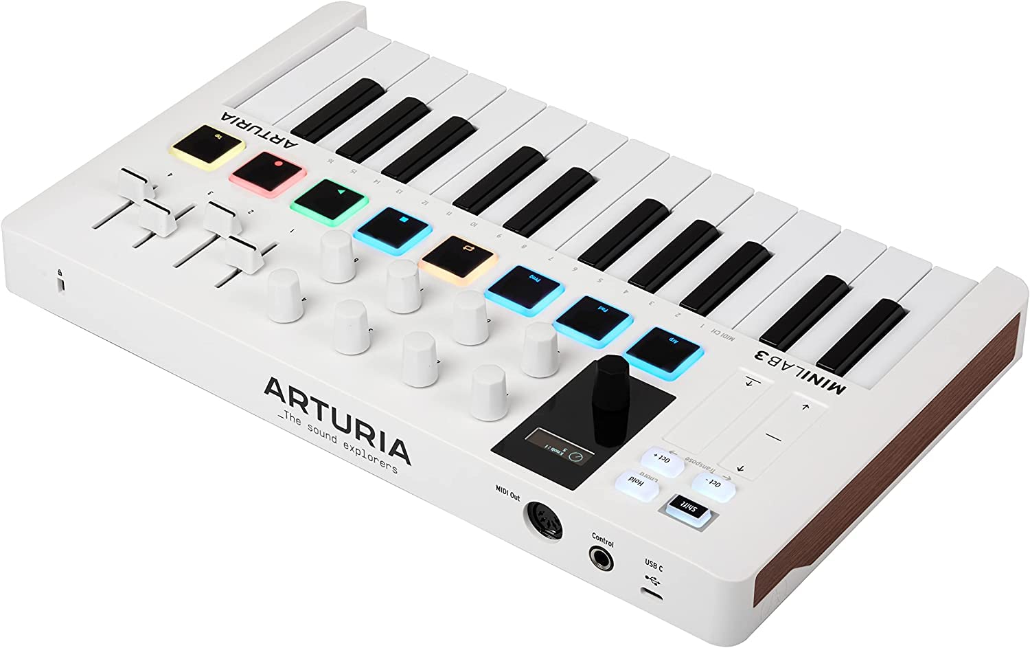 Arturia MiniLab 3 25-Key Portable MIDI Keyboard Controller with Software - White Compact USB MIDI Keyboard for Music Production, Recording Studio & Live Performance | Includes Pig Hog MIDI Cable & Polishing Cloth