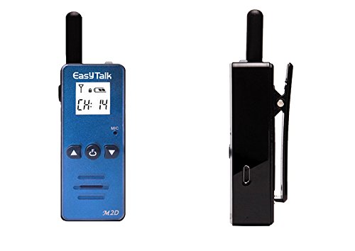 EasyTalk PMR446 Rechargeable Walkie Talkies for Kids - 128 Channels, UHF 400-520MHz Two Way Radio with Headset (Blue) - Perfect for Home, Supermarket, Festival, Outdoor Adventures & Family Activities