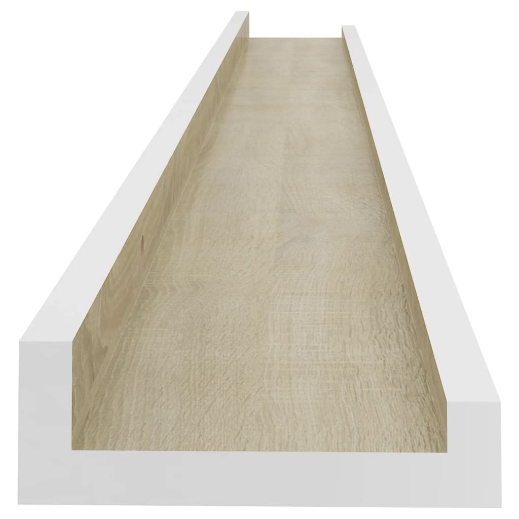 FAMIROSA 4-Pack Wall Shelves Set - White & Sonoma Oak Finish - 39.4