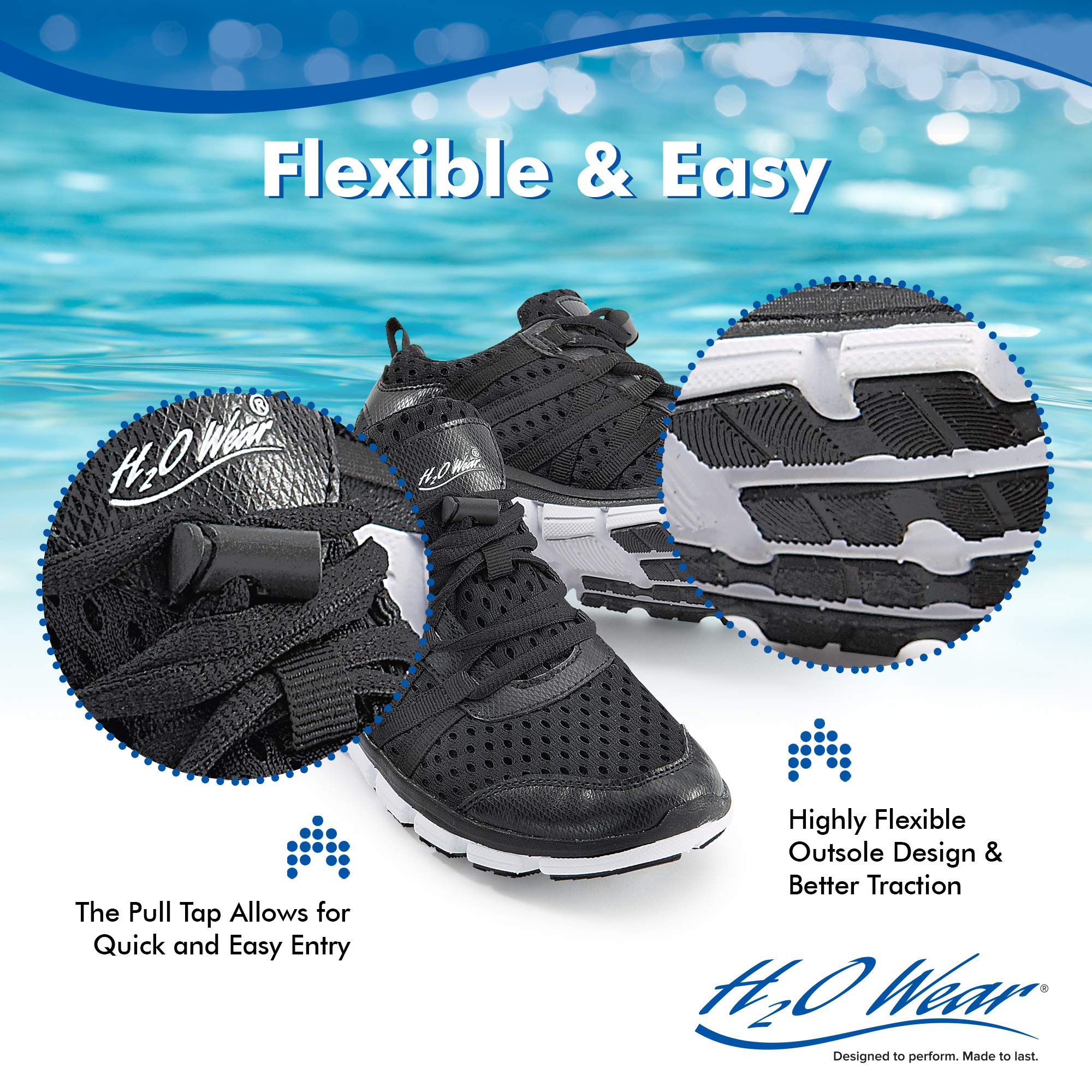 Aqua Vibe Women's Water Aerobics Shoes - Lightweight Quick-Dry Aqua Sneakers for Pool, Beach & Water Workouts - Non-Slip Black Water Shoes for Swimming, Yoga & Fitness