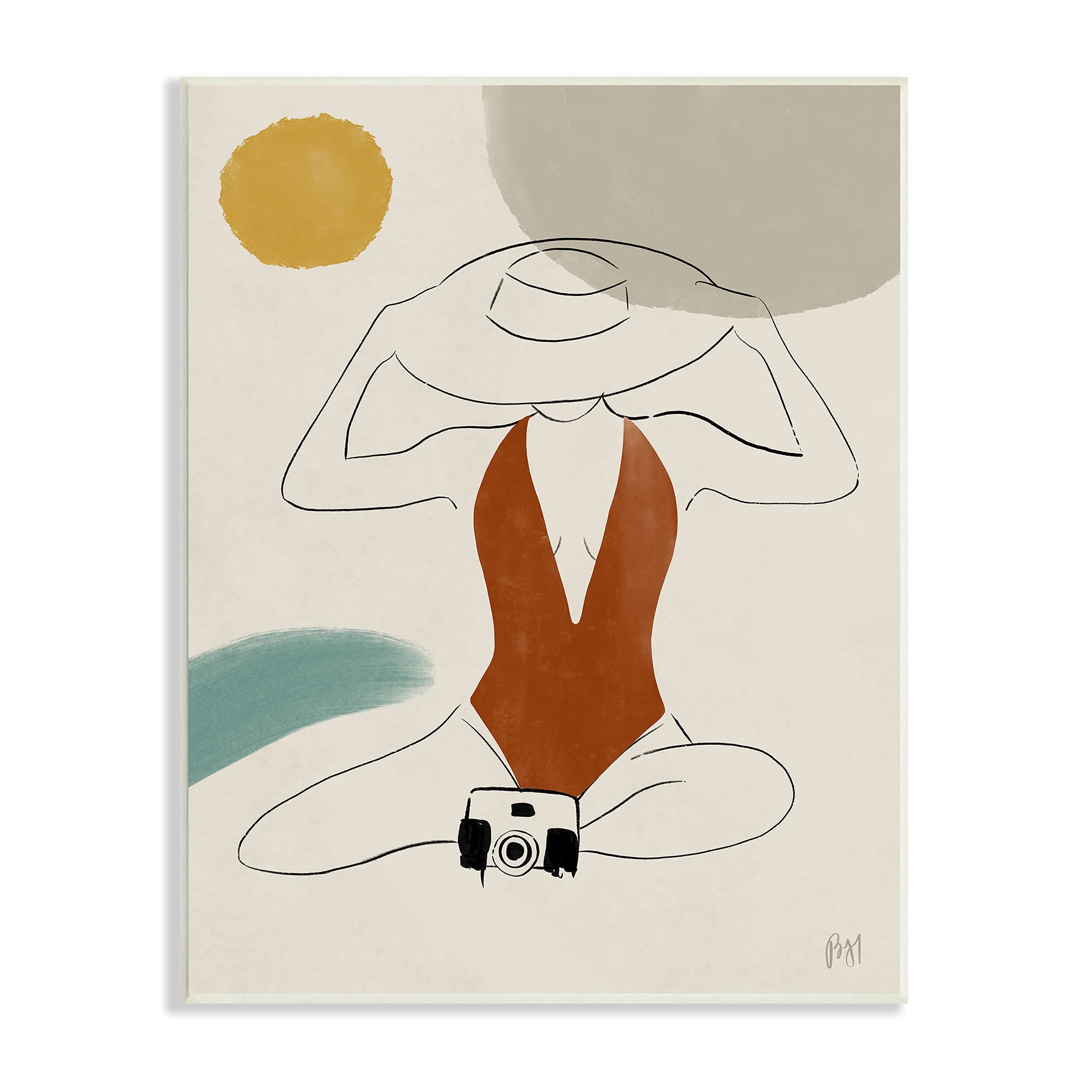 Orange Swimsuit Woman Abstract Beach Wall Art - 13x19 Inch Framed Coastal Canvas Print | Boho Beach House Decor for Living Room, Bathroom & Vacation Rentals | Perfect Gift for Beach Lovers & Coastal Home Decor | Ideal for Spa, Yoga Studio & Meditation Spaces | Enhance Seaside Resorts, Boho Weddings & Beach-Themed Offices | Great for Relaxing Spa Retreats, Coastal Bedrooms & Nautical Living Rooms | Perfect for Beach Houses, Airbnb Listings & Ocean-Inspired Interior Design